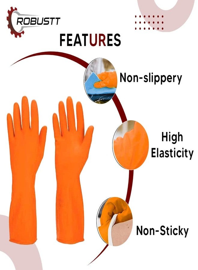 روبوست قفازات مطاطية متينة شديدة التحمل (زوجان) لغسل الأطباق، والبستنة، وتنظيف المطبخ - Image 3